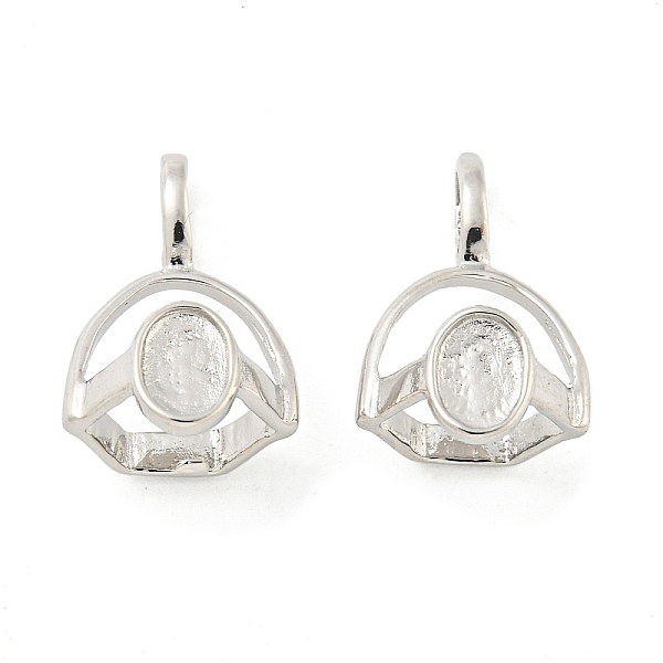 

PandaHall Rack Plating Brass Pendants Cabochon Settings, Platinum, 19.5x12.5x11mm, Hole: 5x2.5mm, Tray: 6.5x4.5mm Brass