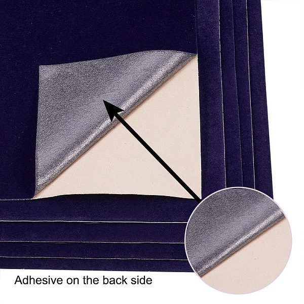 

PandaHall Jewelry Flocking Cloth, Self-adhesive Fabric, DarkSlate Blue, 40x28.9~29cm Cloth Blue