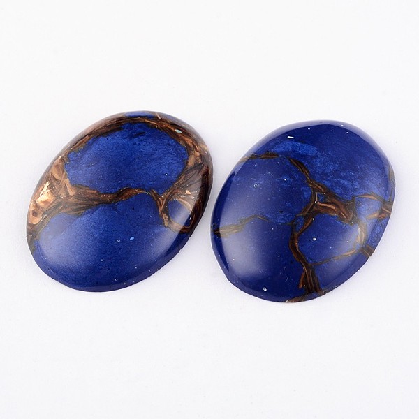 

PandaHall Dyed Synthetic Lapis Lazuli Oval Cabochons, 40x30x7mm Lapis Lazuli Oval