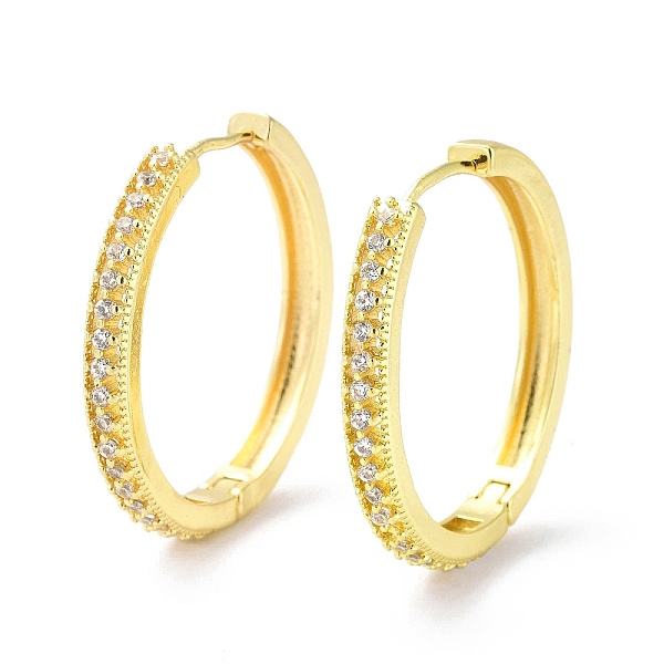 

PandaHall Clear Cubic Zirconia Hinged Hoop Earrings, Brass Jewelry for Women, Real 18K Gold Plated, 30x30.5x3.5mm, Pin: 0.8mm Cubic Zirconia...