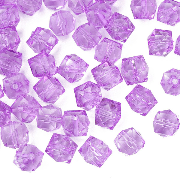 

PandaHall Transparent Acrylic Beads, Faceted, Cube, Medium Orchid, 10x11x11mm, Hole: 2mm, about 670pcs/500g Acrylic Cube