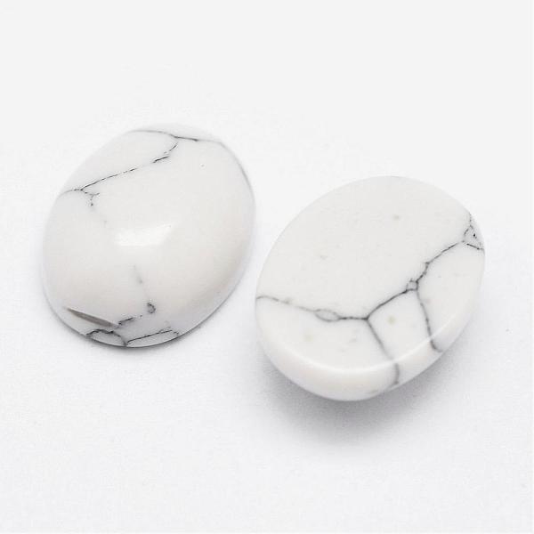 

PandaHall Synthetic Howlite Cabochons, Oval, 10x8x4mm Howlite Oval