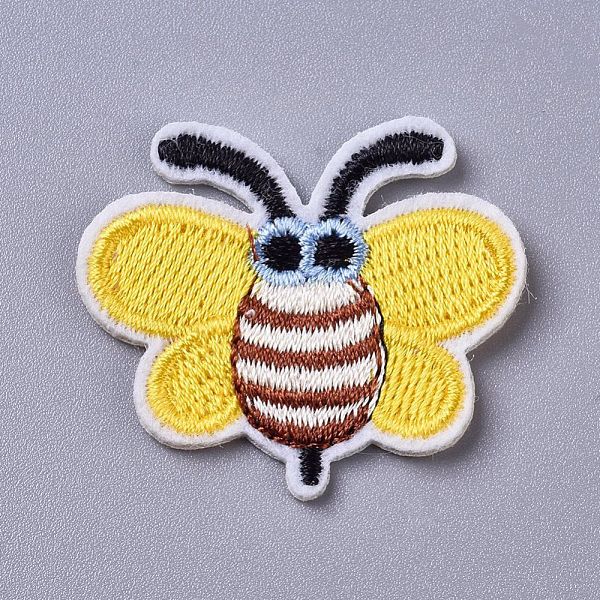 

PandaHall Computerized Embroidery Cloth Iron on/Sew on Patches, Costume Accessories, Appliques, Bees, Yellow, 31.5x37x1.5mm Cloth Bees...