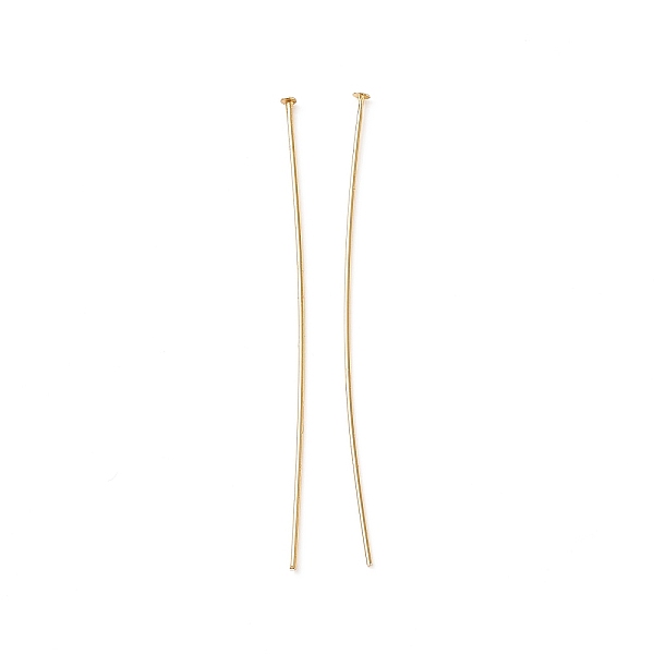 

PandaHall Brass Flat Head Pins, Cadmium Free & Lead Free, Real 18K Gold Plated, 50mm, Head: 1.8mm, Pin: 0.6mm, 22 Gauge Brass
