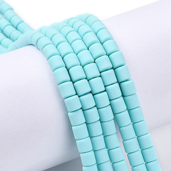 

PandaHall Handmade Polymer Clay Bead Strands, Column, Pale Turquoise, 6.5x6mm, Hole: 1.2mm, about 61pcs/strand, 15.75 inch(40cm) Polymer...