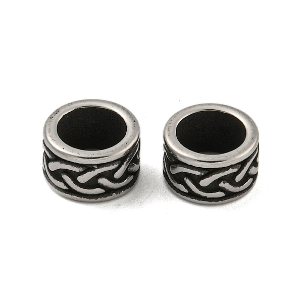 

PandaHall Column 304 Stainless Steel Beads, Large Hole Beads, Antique Silver, 8.5x5.5mm, Hole: 6.4mm 304 Stainless Steel Column
