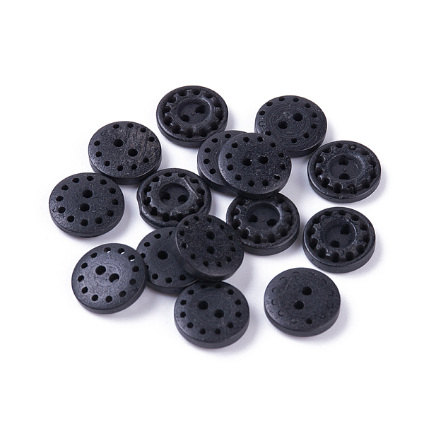 

PandaHall Carved Basic Sewing Button, Coconut Button, Black, about 13mm in diameter Coconut Black
