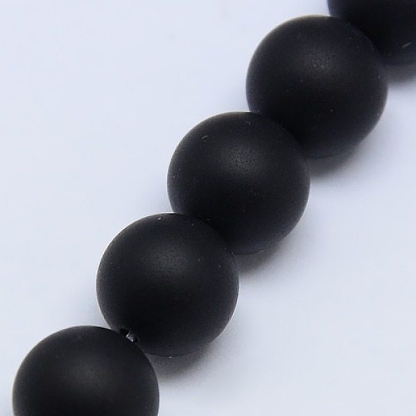 

PandaHall Natural Black Agate Beads Strands, Grade A, Frosted, Round, Dyed & Heated, 16mm, Hole: 1mm, about 25pcs/strand, 15.5 inch Black...