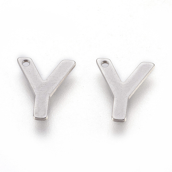 

PandaHall 304 Stainless Steel Charms, Letter, Letter.Y, 11x9x0.6mm, Hole: 1mm 304 Stainless Steel Letter Y
