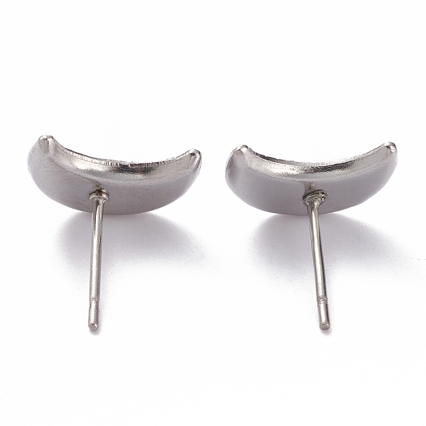 

PandaHall 304 Stainless Steel Stud Earring Settings, Moon, Stainless Steel Color, 7x5x1mm, Tray: 5x3mm, Pin: 0.8mm 304 Stainless Steel Moon