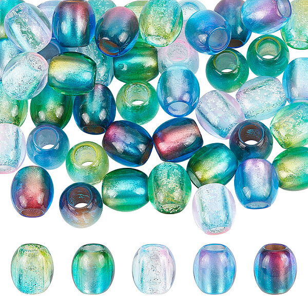 

PandaHall 50Pcs 5 Colors Painted Acrylic Beads, with Glitter Powder, Oval, Mixed Color, 11x11.5mm, Hole: 5mm, 10pcs/color Acrylic Oval..., Multicolor
