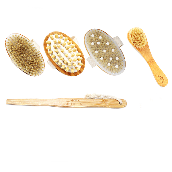 

PandaHall Detachable Body Brush, with White Boar Bristle and Natural Bamboo Phyllostachys Pubescens Handle, Light Khaki, 40.5x7x3.5cm Bamboo...