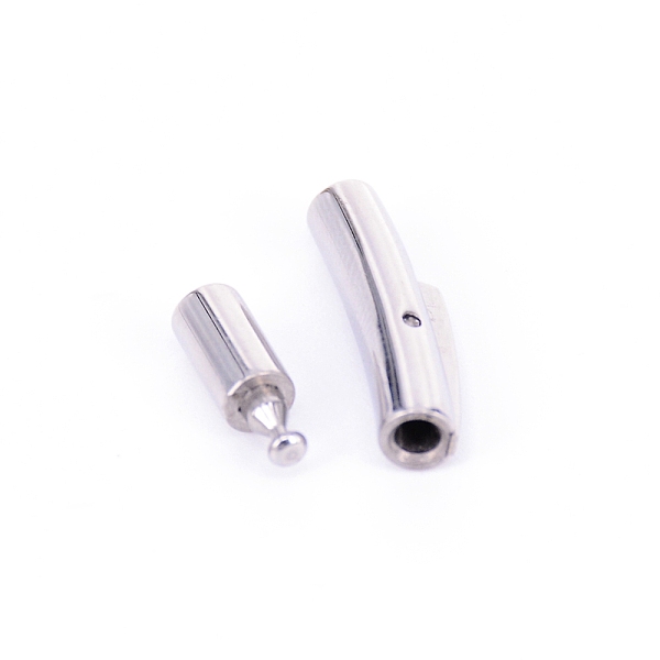 

PandaHall Stainless Steel Bayonet Clasps, Column, Stainless Steel Color, 25x5.5x4mm, Hole: 2mm Stainless Steel