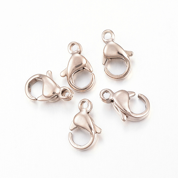 

PandaHall Ion Plating(IP) 304 Stainless Steel Lobster Claw Clasps, Parrot Trigger Clasps, Rose Gold, 9x6x3mm, Hole: 1.2mm 304 Stainless...