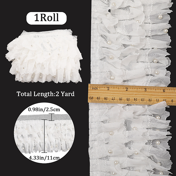 3-Layer Nylon Pleated Lace Trims