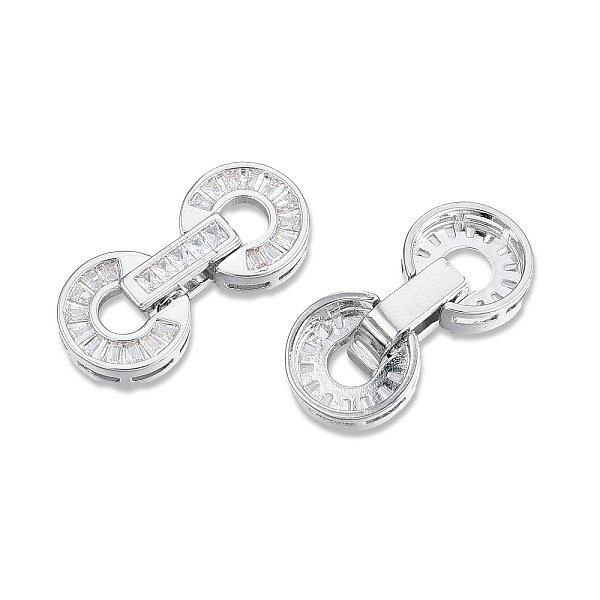 

PandaHall Brass Pave Clear Cubic Zirconia Fold Over Clasps, Cadmium Free & Nickel Free & Lead Free, Ring, Platinum, 22x10x3mm Brass+Cubic...
