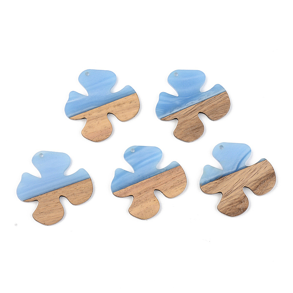 

PandaHall Opaque Resin & Walnut Wood Pendants, Flower, Cornflower Blue, 38x38x3mm, Hole: 2mm Resin+Wood Flower Blue