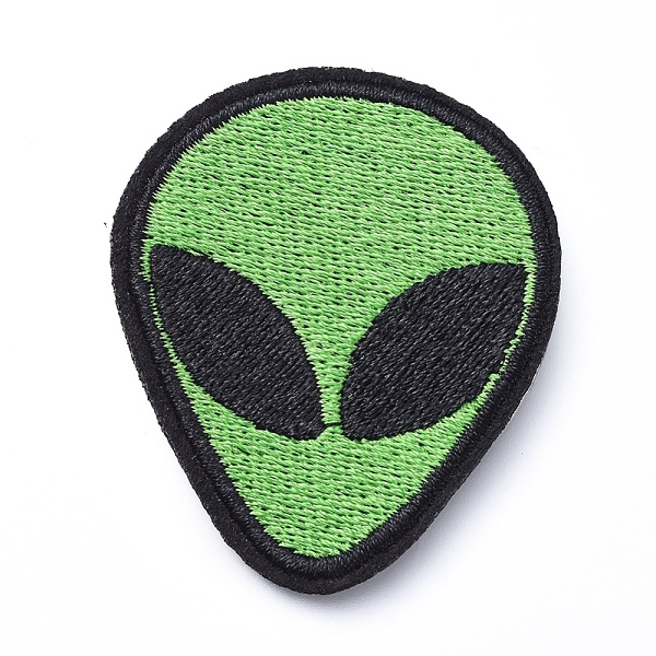 

PandaHall Computerized Embroidery Cloth Iron on/Sew on Patches, Costume Accessories, Appliques, Extra-Terrestrial, Green, 52x43x1.5mm Cloth...