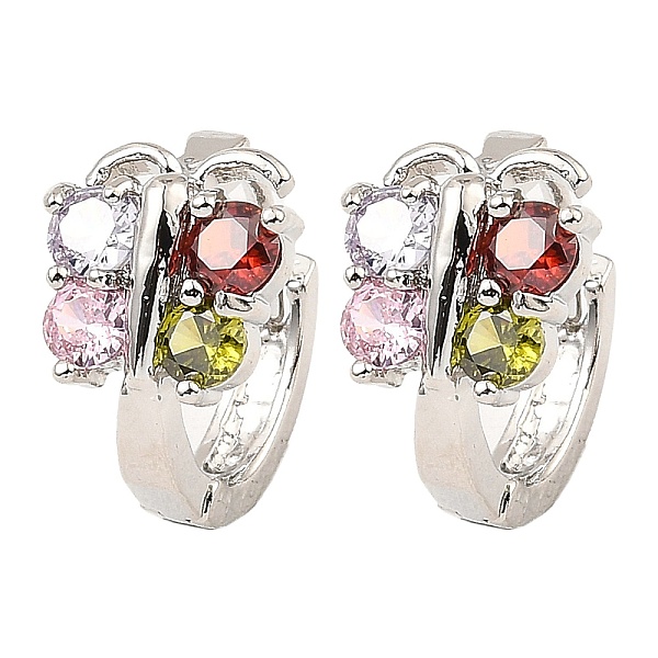 

PandaHall Brass Micro Pave Cubic Zirconia Hoop Earrings, Butterfly, Platinum, 12.5x8.5x14.5mm Cubic Zirconia Butterfly