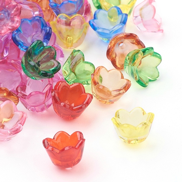 

PandaHall Transparent Acrylic Beads, Tulip Flower, Bead Caps For Jewelry Making, Lily of the Valley, Mixed Color, 10x6mm, Hole: 1.5mm, about..., Multicolor