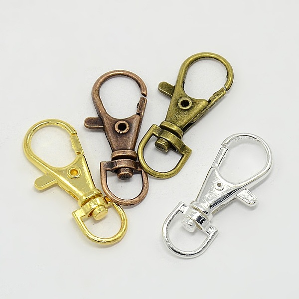 

PandaHall Mixed Alloy Swivel Lobster Claw Clasps, Swivel Snap Hooks, Mixed Color, 35x13x4mm, Hole: 8.5x6mm Alloy