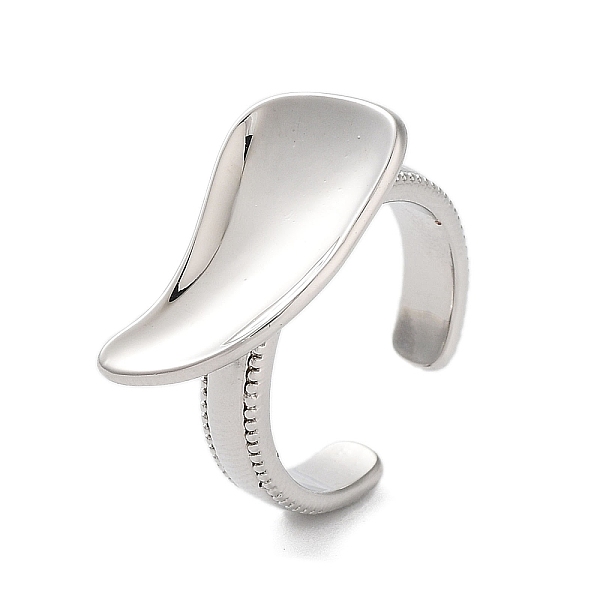 

PandaHall Rack Plating Brass Cuff Rings, Long-Lasting Plated for Women, Lead Free & Cadmium Free, Platinum, Inner Diameter: 18mm Brass