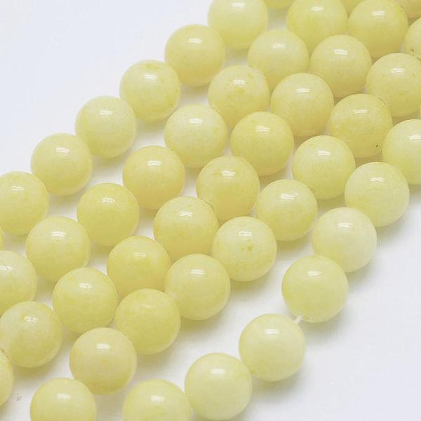 

PandaHall Natural Mashan Jade Round Beads Strands, Dyed, Light Yellow, 10mm, Hole: 1mm, about 41pcs/strand, 15.7 inch Mashan Jade Round...