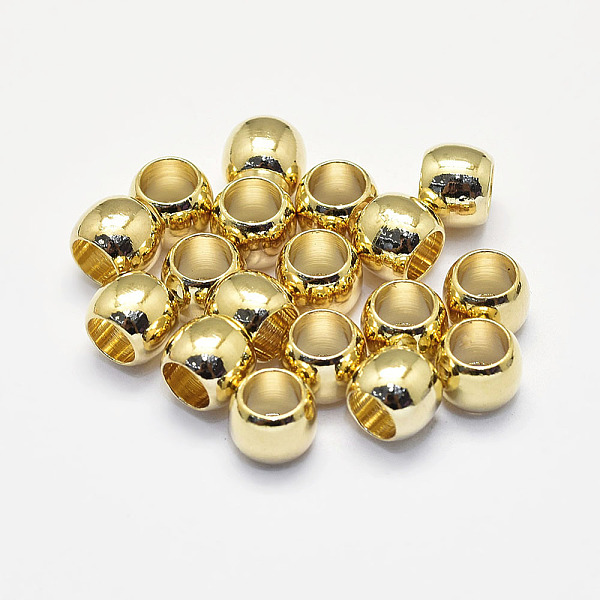 

PandaHall Long-Lasting Plated Brass European Beads, Real 18K Gold Plated, Nickel Free, Barrel, Large Hole Beads, 6x5mm, Hole: 4mm Brass...