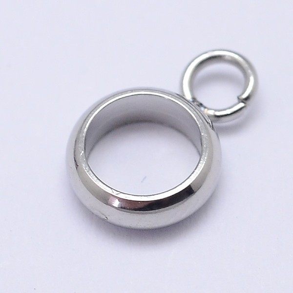 

PandaHall 304 Stainless Steel Tube Bails, Loop Bails, Ring, Stainless Steel Color, 9x6x2mm, Hole: 2mm 304 Stainless Steel Ring
