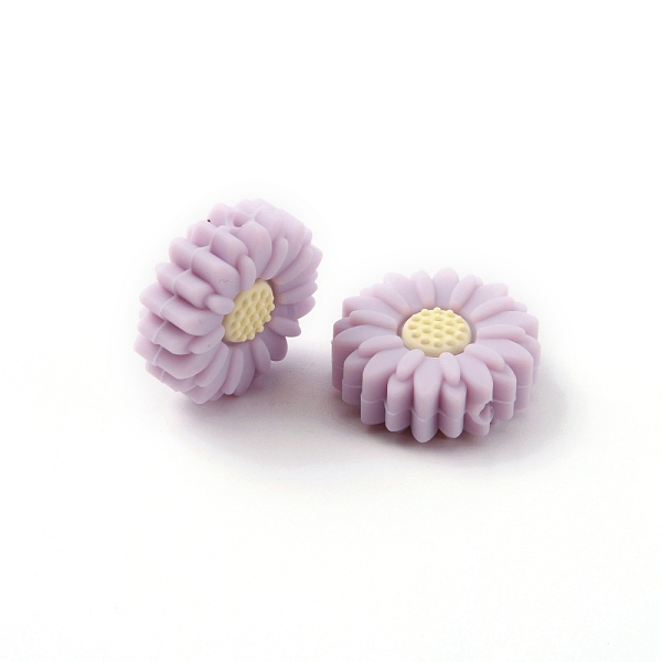 

PandaHall Silicone Beads, Daisy, Thistle, 19.5x7.5mm, Hole: 1.6mm Silicone Flower Purple