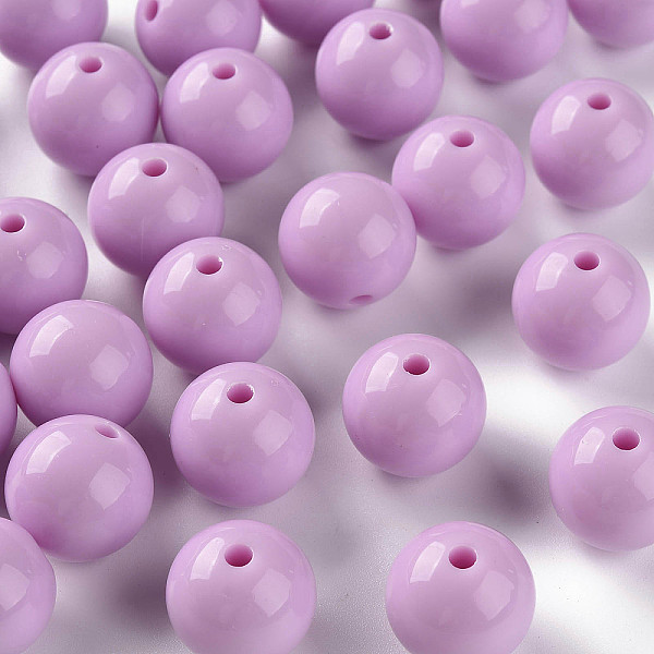 

PandaHall Opaque Acrylic Beads, Round, Violet, 16x15mm, Hole: 2.8mm Acrylic Round Purple