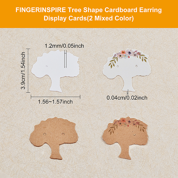 

PandaHall Fingerinspire Cardboard Earring Display Cards, Tree, Mixed Color, 3.95~4x3.9x0.04cm, Hole: 1.2mm, 4 patterns, 100pcs/pattern..., Multicolor