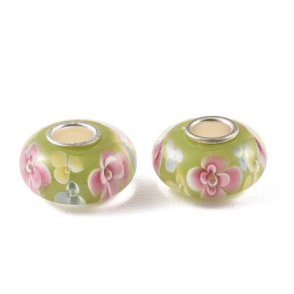 Lampwork  Brass Core European Beads