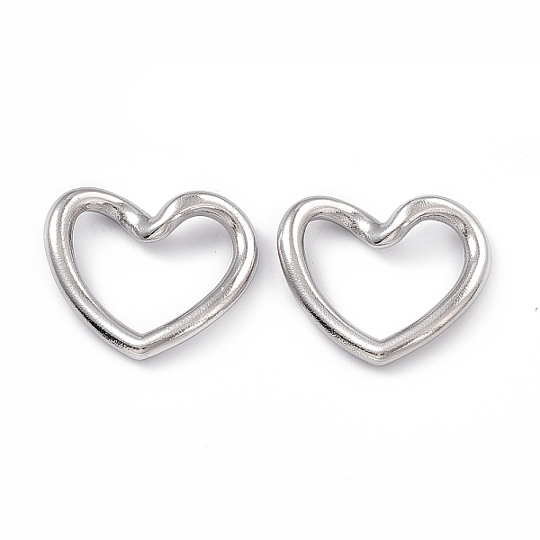 

PandaHall 304 Stainless Steel Link Rings, Twisted Heart, Stainless Steel Color, 17x20x2mm, Inner Diameter: 9x15mm 304 Stainless Steel Heart