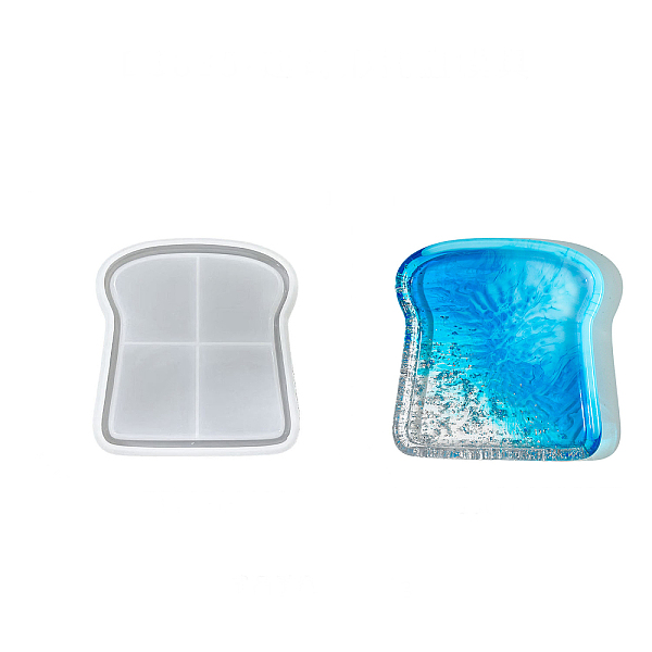 

PandaHall DIY Silicone Molds, Resin Casting Molds, for UV Resin & Epoxy Resin Jewelry Making, Bread, 15.4x14.2x1.55cm Silicone Others White