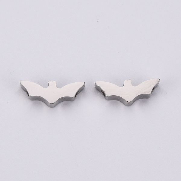 

PandaHall Halloween 304 Stainless Steel Beads, Laser Cut, Bat, Stainless Steel Color, 5.5x14.5x3mm, Hole: 1.5mm 304 Stainless Steel Bat