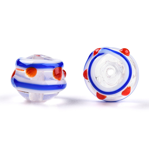 

PandaHall Handmade Bumpy Lampwork Beads, Round, Red, 10~12x9~10mm, Hole: 1.6mm Lampwork Round Red