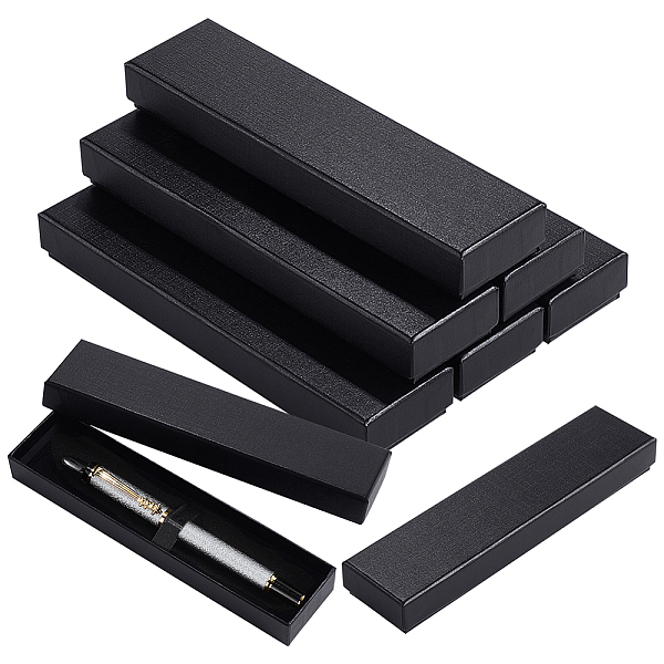 

PandaHall Cardboard Pen Package Boxes, Pen Gift Boxes, Rectangle, Black, 17.4x4.4x2.2cm Paper Rectangle Black