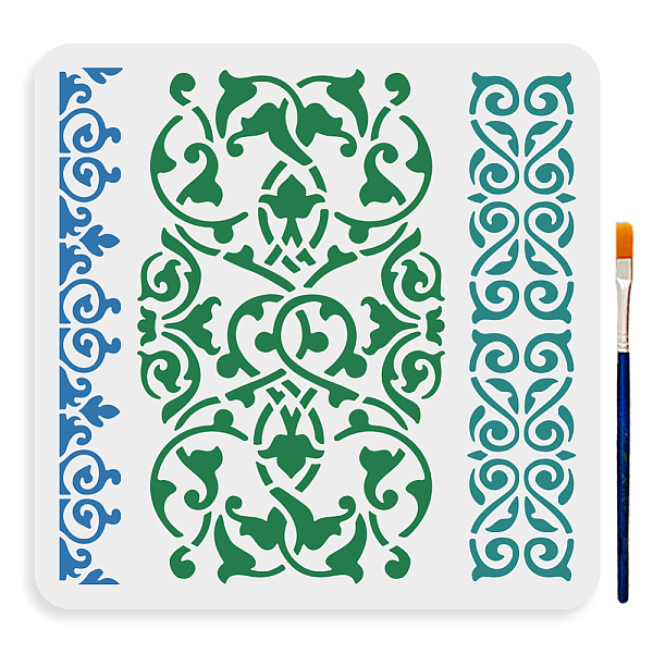 

PandaHall MAYJOYDIY US 1Pc PET Hollow Out Drawing Painting Stencils, for DIY Scrapbook, Photo Album, with 1Pc Art Paint Brushes, Flower...