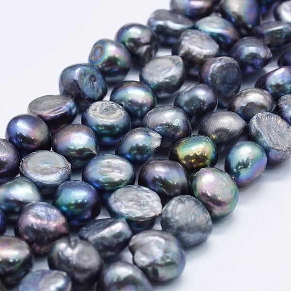 

PandaHall Natural Cultured Freshwater Pearl Beads Strands, Dyed, Two Sides Polished, Midnight Blue, 10~13x11~12x6~9mm, Hole: 0.2mm, about...