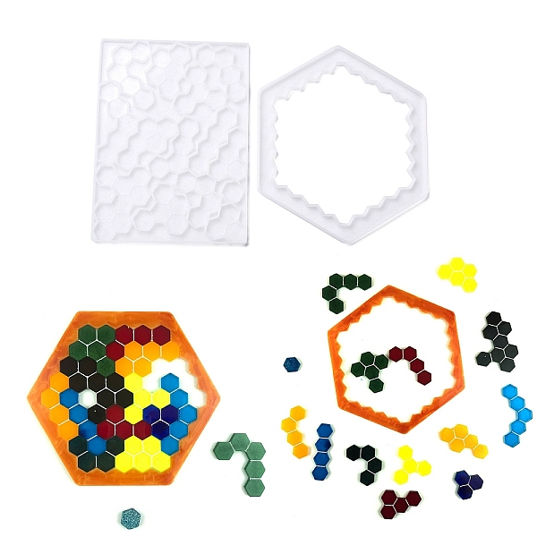 

PandaHall DIY Toy for Children Silicone Molds, Resin Casting Molds, For UV Resin, Epoxy Resin Craft Making, Polygon, White, 197x146x6.5mm...