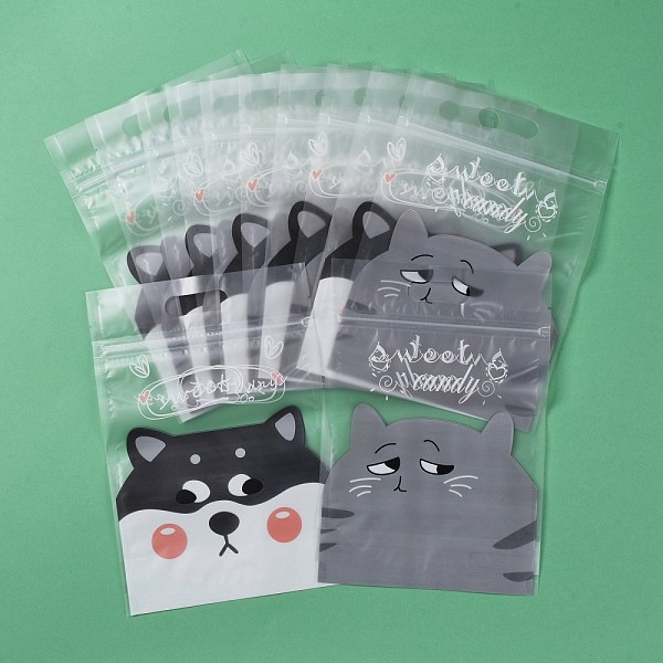 

PandaHall Plastic Zipper Bags, Rectangle, for Chocolate, Candy, Cookies, Dog Pattern, 22.7x15.5x0.15cm, about 50pcs/bag Plastic Dog