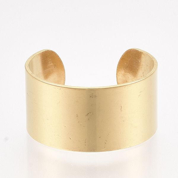 

PandaHall 304 Stainless Steel Cuff Rings, Open Rings, Wide Band Rings, Golden, Size 8, 18mm, 10mm 304 Stainless Steel