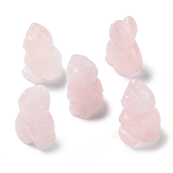 

PandaHall Natural Rose Quartz Carved Healing Figurines, Reiki Energy Stone Display Decorations, Cat, 18x12~12.5x25mm Rose Quartz Cat Shape
