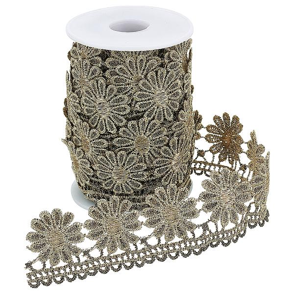 

PandaHall 7.5 Yards/6.86m Metallic Flower Lace Trim, 1.5 inch/38mm Embroidery Lace Ribbon Decorative Lace Trim for Sewing DIY Crafts Dress...