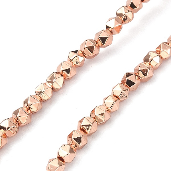 

PandaHall Synthetic Non-magnetic Hematite Beads Strands, Long-Lasting Plated, Faceted, Polygon, Rose Gold Plated, 3.5~4x3.5~4x3.5~4mm, Hole...