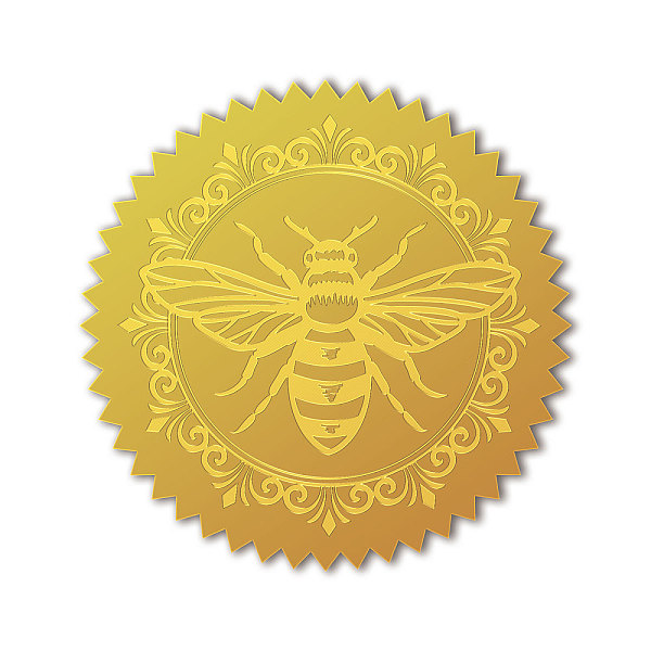 

PandaHall CHGCRAFT 100Pcs Gold Foil Certificate Seals Vintage Bees Gold Foil Embossed Stickers Gold Foil Embossed Certificate Seals Self...