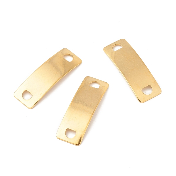 PandaHall Ion Plating(IP) 201 Stainless Steel Link Connectors, Rectangle, Golden, 42x14x1mm, Hole: 5.7mm 201 Stainless Steel Rectangle