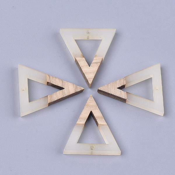 

PandaHall Resin & Walnut Wood Pendants, Triangle, WhiteSmoke, 27.5x24x3.5mm, Hole: 1.8mm Resin+Wood Triangle White