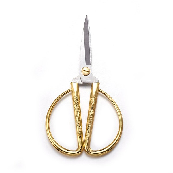 

PandaHall Stainless Steel Scissors, with Zinc Alloy Handle, Golden, 16.8x8.8x1.5cm Stainless Steel